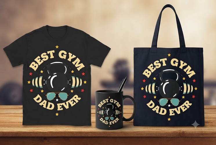Best Gym Dad Ever PNG | Fitness Father’s Day Shirt Design