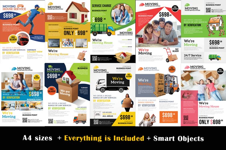 10 Moving House Service Flyers Bundle example image 1