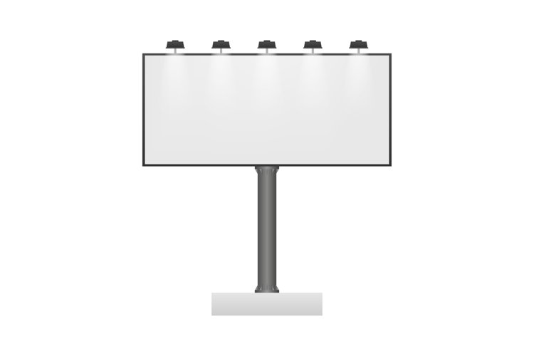 Billboard on light background. Empty white vector horizontal example image 1