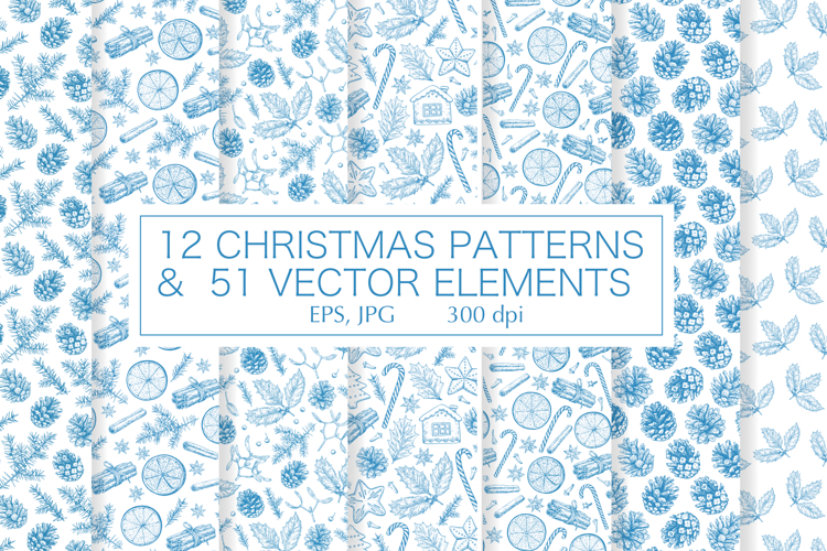 Christmas patterns and elements