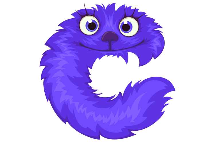 Alphabet Letter C. Font of Cute Monster. example image 1