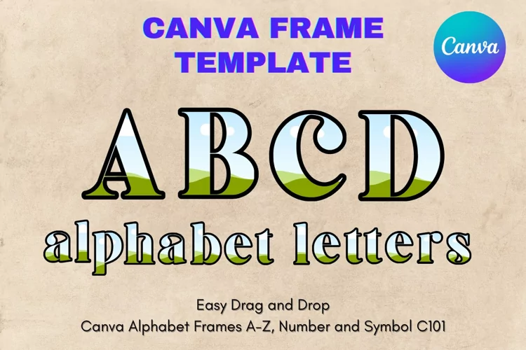 Canva Letters Frame Alphabet Template Font Add Photo_C101