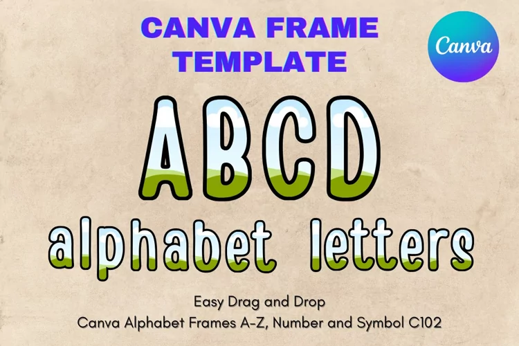 Canva Letters Frame Alphabet Template Font Add Photo_C102