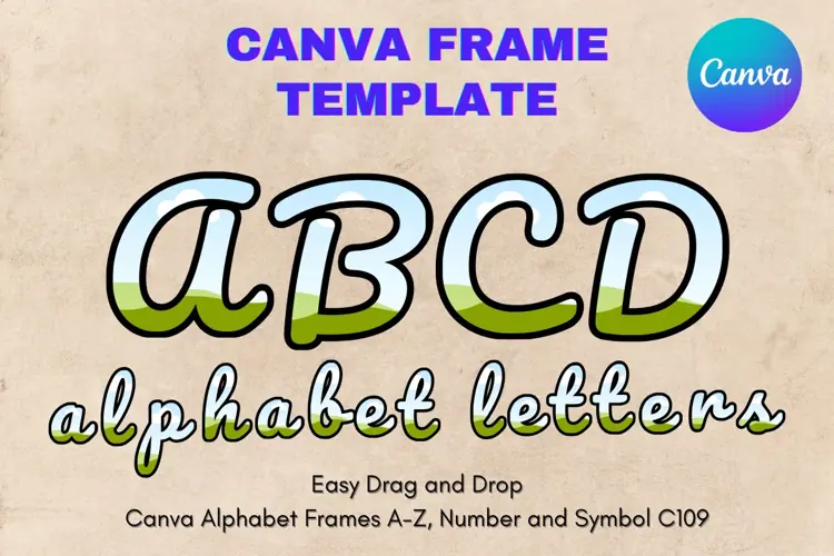 Canva Letters Frame Alphabet Template Font Add Photo_C109