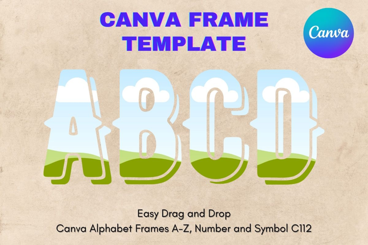 Canva Letters Frame Alphabet Template Font Add Photo_C112