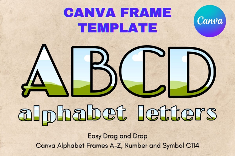 Canva Letters Frame Alphabet Template Font Add Photo_C114
