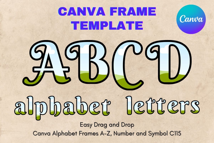 Canva Letters Frame Alphabet Template Font Add Photo_C115