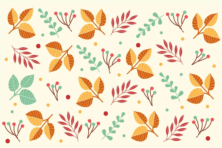 Flat Autumn Leaves Background