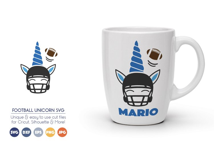 Football Unicorn SVG - Cheer Boy Unicorn SVG Cut Files example image 1