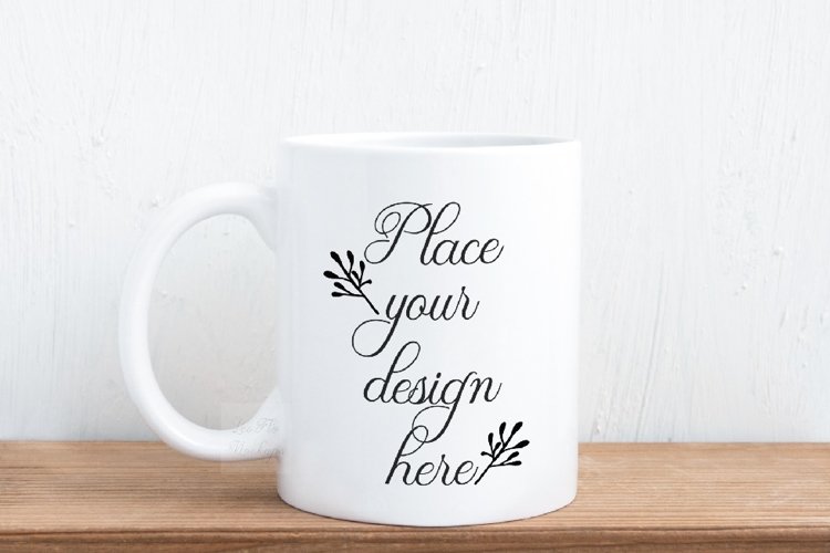 White 11oz coffee sublimation mug mockup rustic mock up