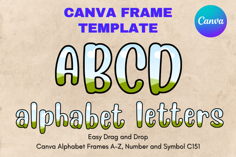 Canva Letters Frame Alphabet Template Font Add Photo_C151