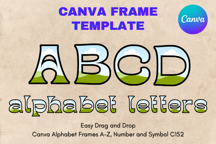 Canva Letters Frame Alphabet Template Font Add Photo_C152