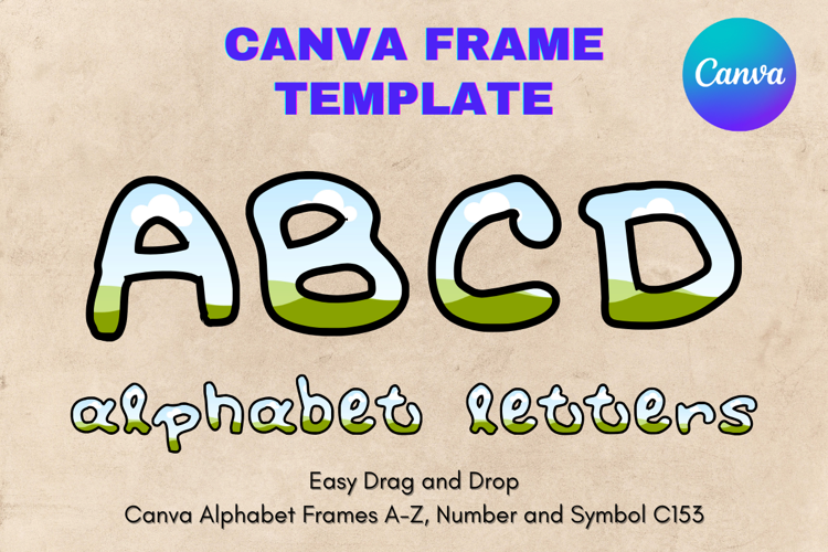 Canva Letters Frame Alphabet Template Font Add Photo_C153