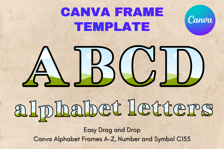 Canva Letters Frame Alphabet Template Font Add Photo_C155