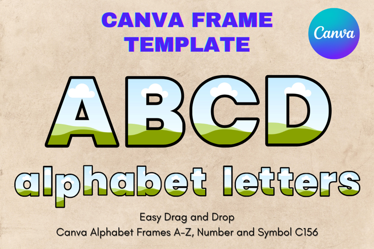 Canva Letters Frame Alphabet Template Font Add Photo_C156