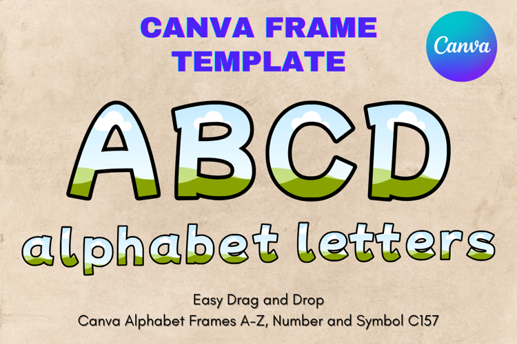 Canva Letters Frame Alphabet Template Font Add Photo_C157