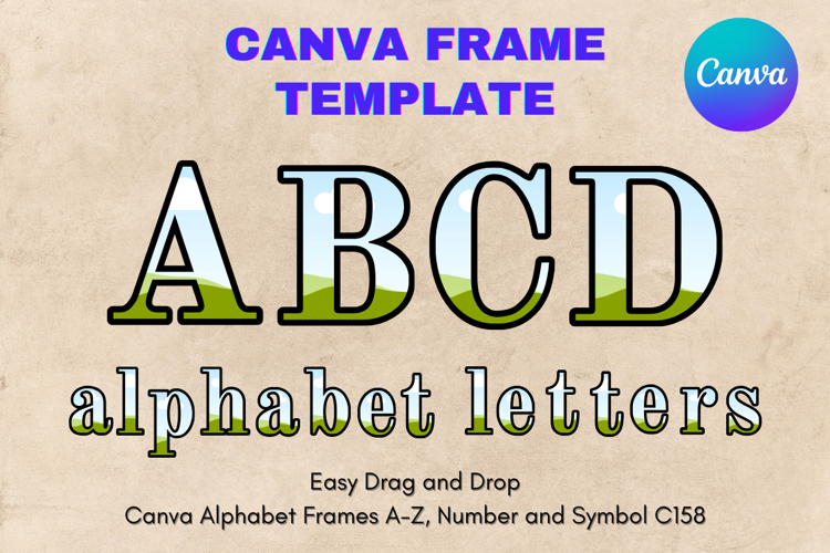 Canva Letters Frame Alphabet Template Font Add Photo_C158