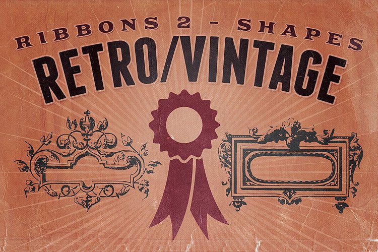 Retro/Vintage shapes - Ribbons 2 example image 1