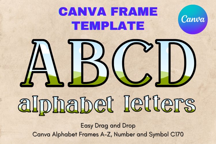 Canva Letters Frame Alphabet Template Font Add Photo_C170
