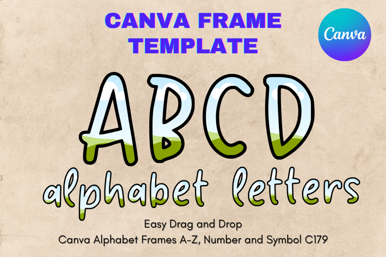 Canva Letters Frame Alphabet Template Font Add Photo_C179