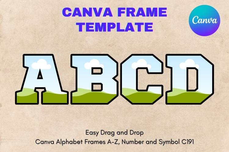 Canva Letters Frame Alphabet Template Font Add Photo_C191