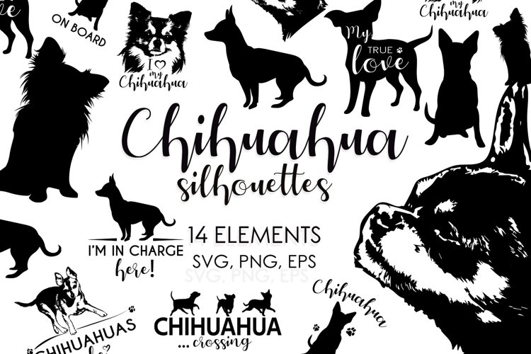 Chihuahua Svg, Dog Silhouettes Svg, Dog Breeds Svg example image 1