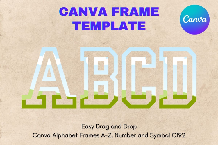 Canva Letters Frame Alphabet Template Font Add Photo_C192