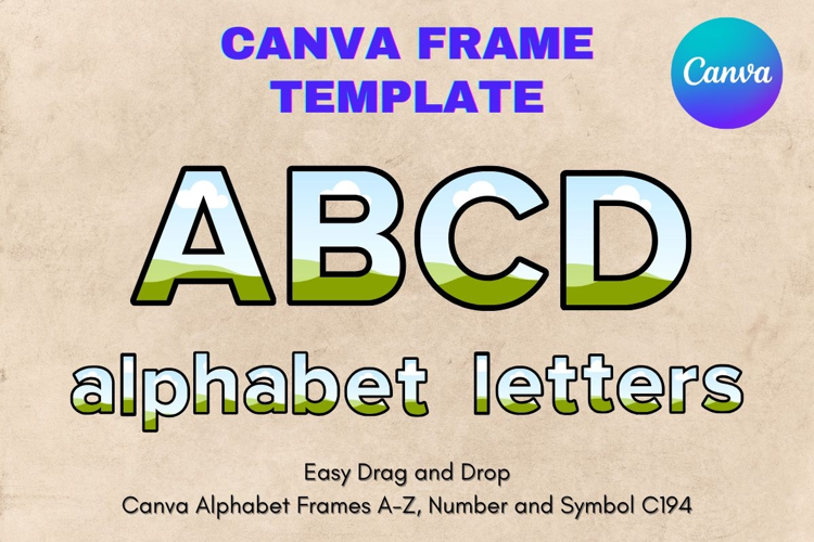 Canva Letters Frame Alphabet Template Font Add Photo_C194