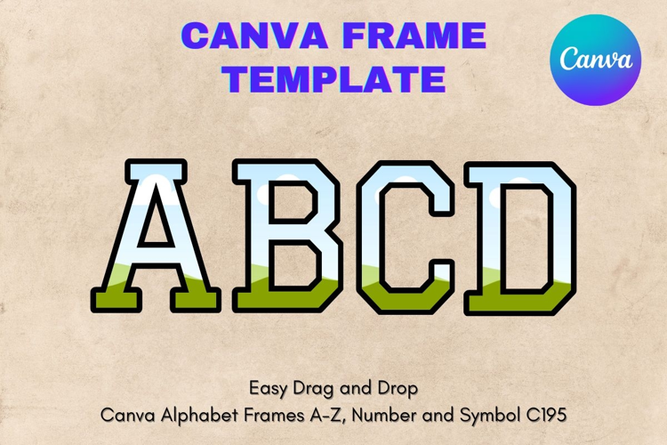 Canva Letters Frame Alphabet Template Font Add Photo_C195