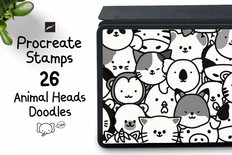 Precreate Stamps 26 Cute Animal Faces