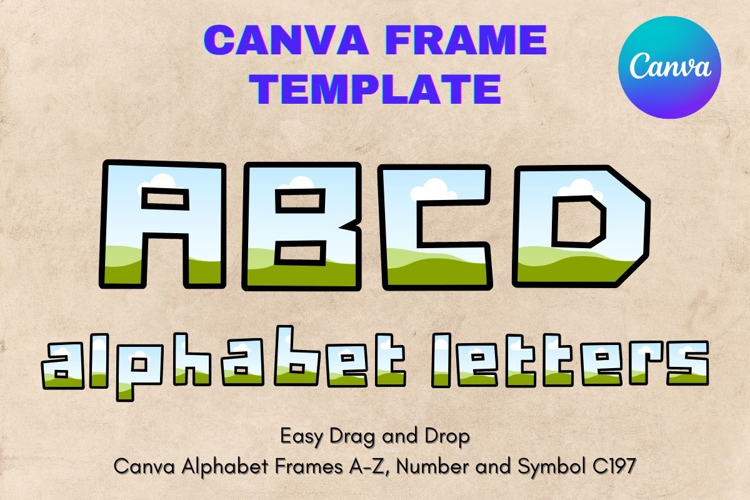 Canva Letters Frame Alphabet Template Font Add Photo_C197