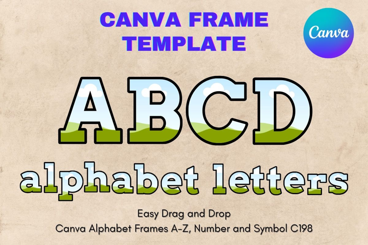 Canva Letters Frame Alphabet Template Font Add Photo_C198