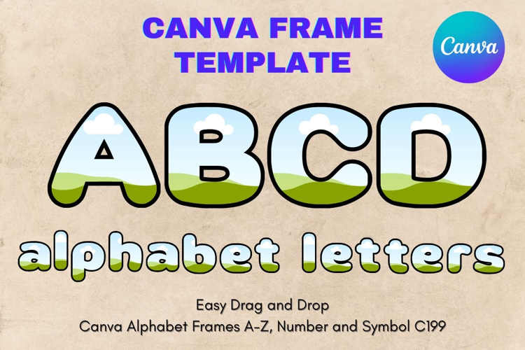 Canva Letters Frame Alphabet Template Font Add Photo_C199