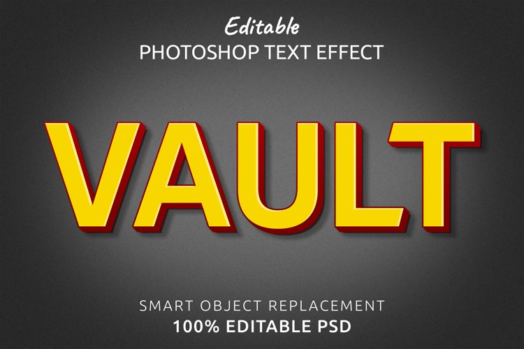 Vault Editable Photoshop Text Style Effect example image 1