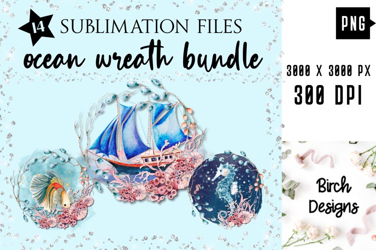 Ocean Aquatic Wreath Bundle Best Selling Sublimation Designs (1417472
