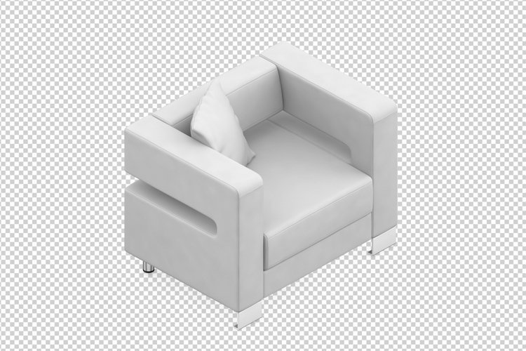 Isometric Arm Chair 3D isolated render example image 1