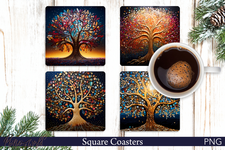 Tree of Life Coasters | Fantasy Nature Sublimation example image 1