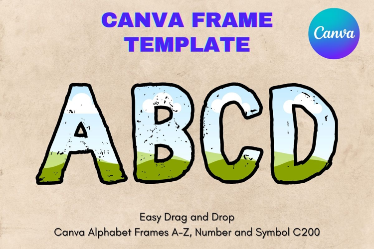 Canva Letters Frame Alphabet Template Font Add Photo_C200
