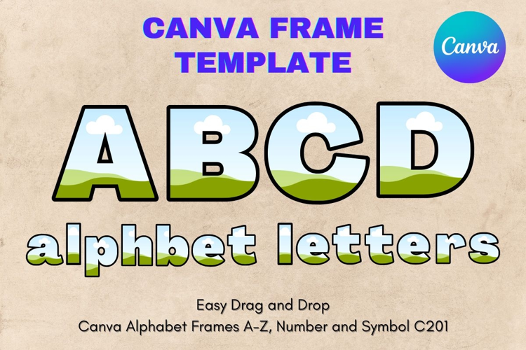 Canva Letters Frame Alphabet Template Font Add Photo_C201