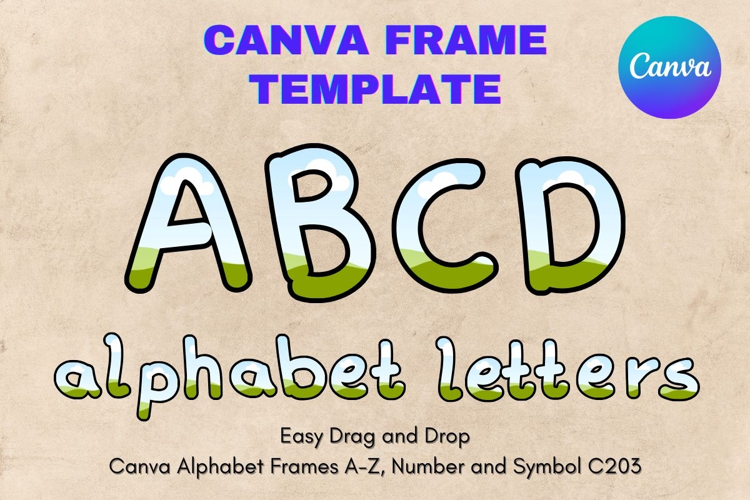 Canva Letters Frame Alphabet Template Font Add Photo_C203