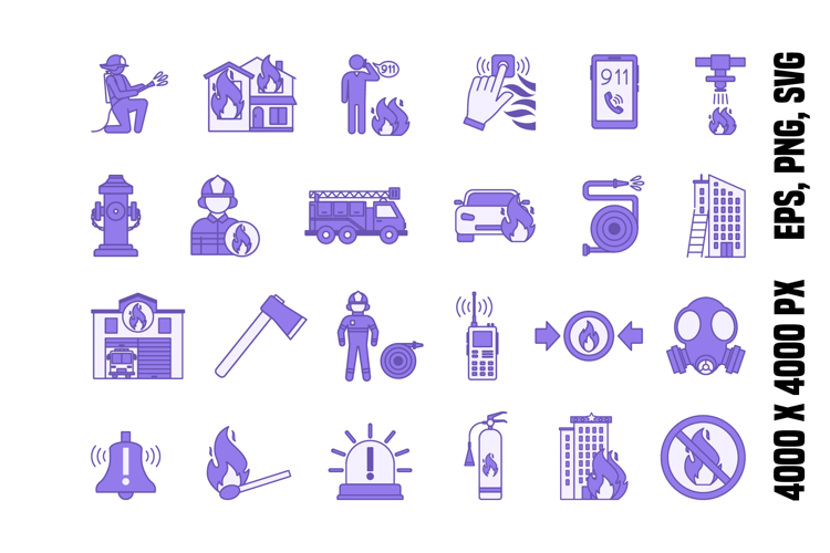 Colored Firefighter Icons