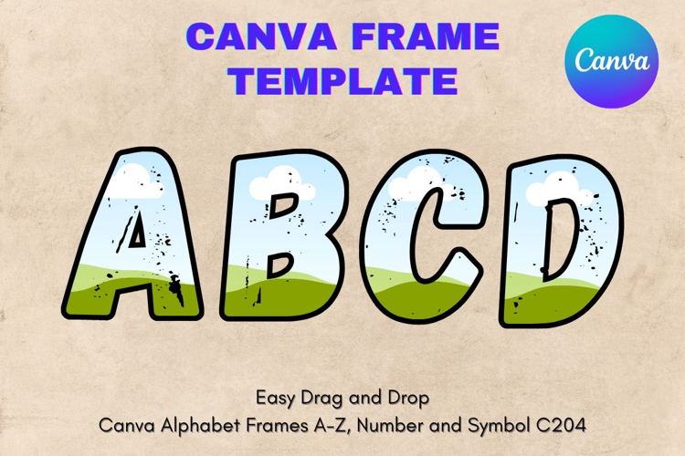 Canva Letters Frame Alphabet Template Font Add Photo_C204