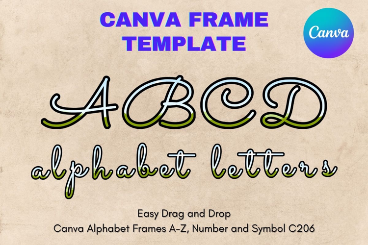 Canva Letters Frame Alphabet Template Font Add Photo_C206