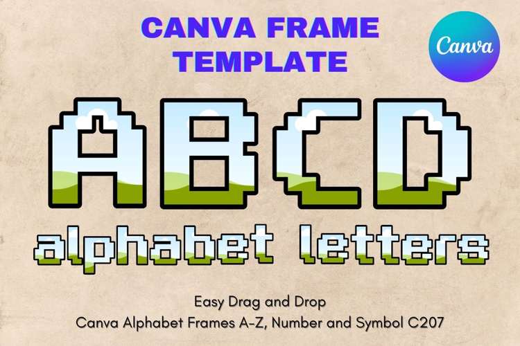 Canva Letters Frame Alphabet Template Font Add Photo_C207