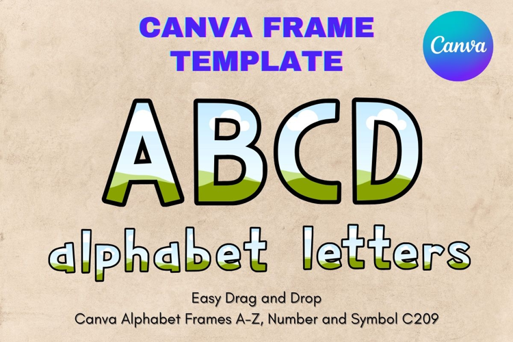 Canva Letters Frame Alphabet Template Font Add Photo_C209