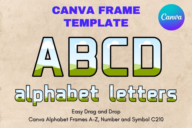 Canva Letters Frame Alphabet Template Font Add Photo_C210