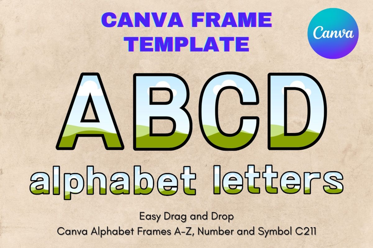 Canva Letters Frame Alphabet Template Font Add Photo_C211