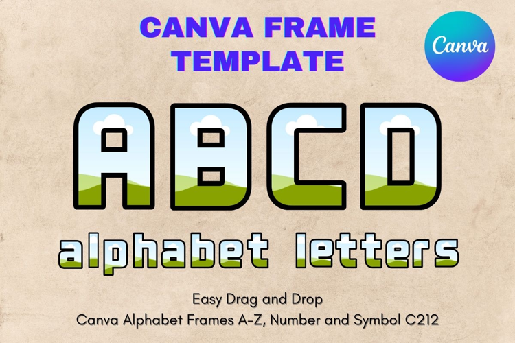 Canva Letters Frame Alphabet Template Font Add Photo_C212