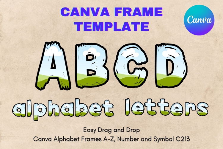 Canva Letters Frame Alphabet Template Font Add Photo_C213