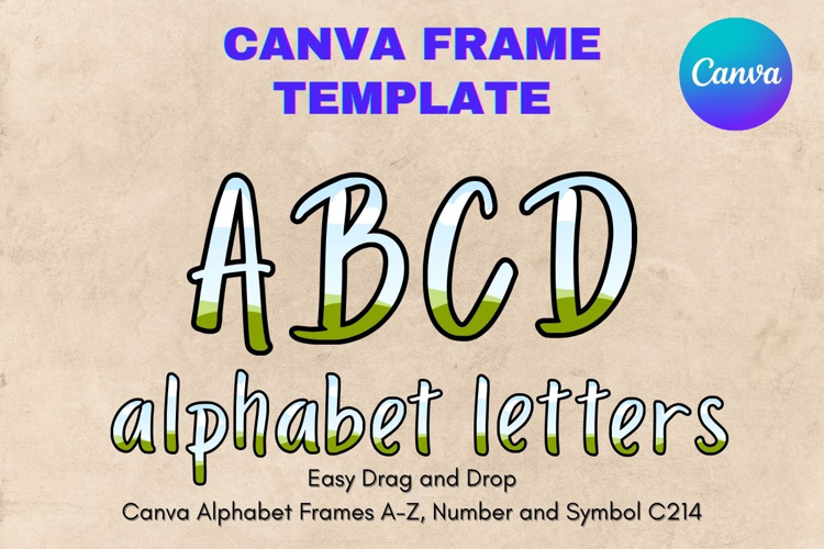 Canva Letters Frame Alphabet Template Font Add Photo_C214